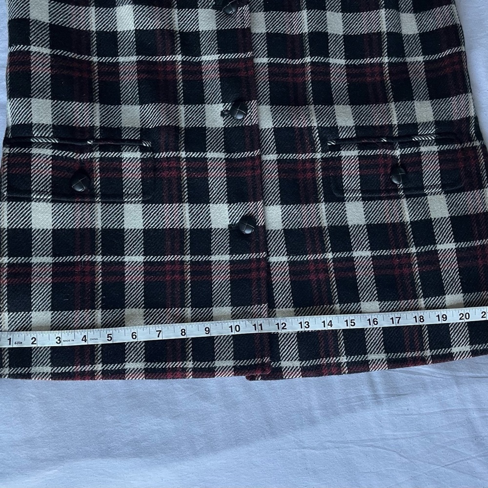 VTG Harve Benard Plaid Wool Tweed Cabin Core Black/Red Chore/Barn Coat Sz 12 GUC - Picture 11 of 16